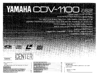 Yamaha CDV-1100 - Owners Manual